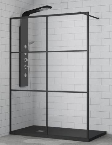 Душевая перегородка RGW Walk-in WA-11-B 80*200 профиль черный без поддона