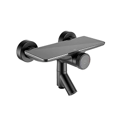 Смеситель Iddis Shelfy SHEBLBTi02WA для ванны и душа с кнопочным управлением Push Control черный матовый без душевых аксессуаров Смеситель Iddis Shelfy SHEBLBTi02WA для ванны и душа с кнопочным управлением Push Control черный матовый без душевых аксессуаров