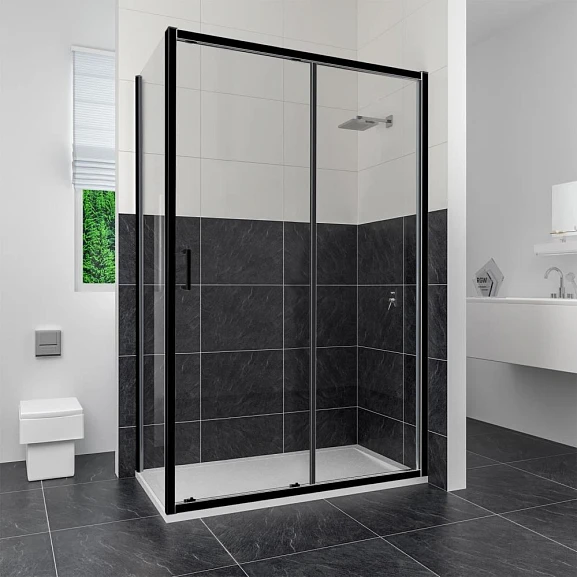 Душевой уголок RGW Classic CL-48B 140*90*185 профиль черный без поддона