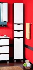 Пенал Бриклаер Токио 32 венге/белый глянец L/R с бельевой корзиной Пенал Бриклаер Токио 32 венге/белый глянец L/R с бельевой корзиной