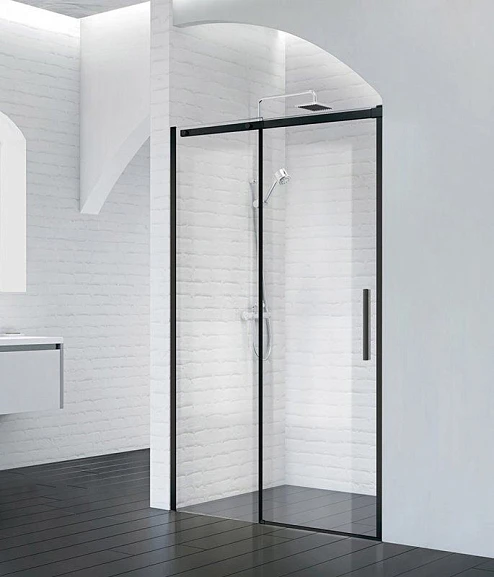 Душевая дверь в нишу BelBagno ACQUA-BF-1-130-C-NERO 130*195 L/R профиль хром без поддона