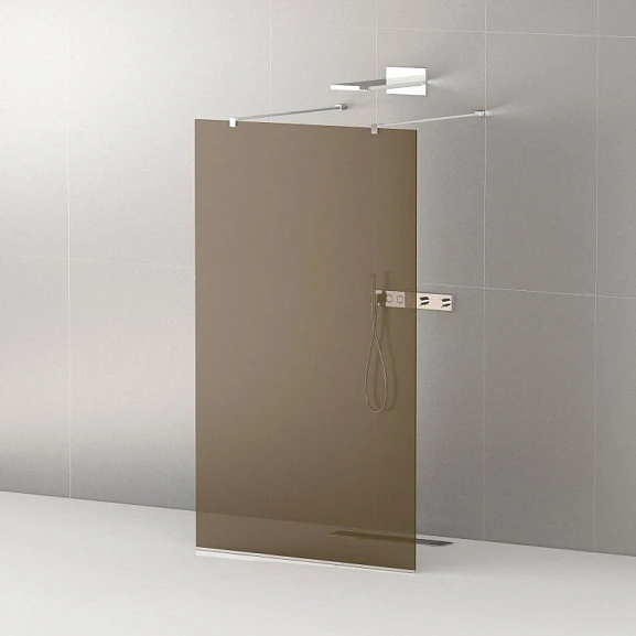 Душевая перегородка Cezares LIBERTA-L-2-110-120-BR-Cr Walk-in 110*120*195 L/R с возможностью двустороннего входа, стекло бронза, профиль хром без поддона
