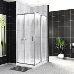 Душевой уголок BelBagno UNO-195-A-2-100-CH-Cr 100*100*198 (с поддоном 100*100*3 белый матовый)