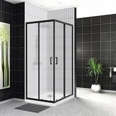 Душевой уголок BelBagno UNO-195-A-2-90-P-NERO 90*90*210 (с поддоном TRAY-BB-A 90*90*15)