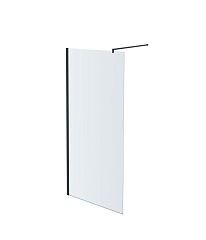 Душевая перегородка Aquatek Walk-in с держателем AQ WIW 12020BL 120*200 L/R профиль черный, стекло прозрачное без поддона