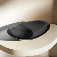 Накладная раковина прозрачная ABBER Kristall AT2808Onyx 60,5*38 черная Накладная раковина прозрачная ABBER Kristall AT2808Onyx 60,5*38 черная