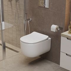 Подвесной унитаз BelBagno Soft-Tor BB084CH-TOR 36*49 безободковый с системой смыва "Торнадо" с крышкой-сиденьем BB051SC