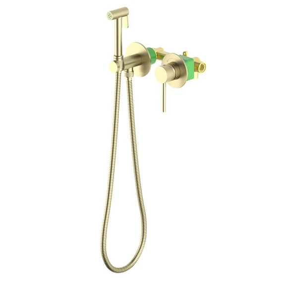 Гигиенический душ со смесителем Timo Saona с защитой от ожогов 2339/17SM скрытый монтаж матовое золото