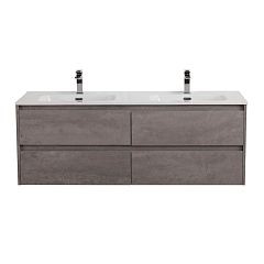 Тумба с раковиной BelBagno Kraft 140 с четырьмя ящиками Cemento Grigio