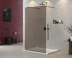 Душевая перегородка Cezares Liberta LIBERTA-L-2-120-BR-NERO Walk-in 120*195 L/R с возможностью двустороннего входа без поддона