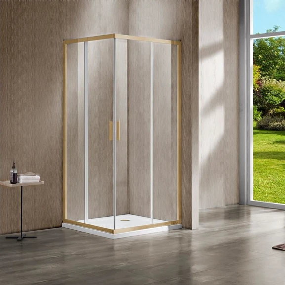 Душевой уголок Vincea Garda VSS 120*80*190 профиль брашированное золото без поддона