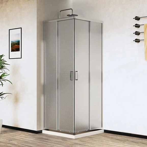 Душевой уголок Vincea City 80*80*195 стекло текстурированное без поддона