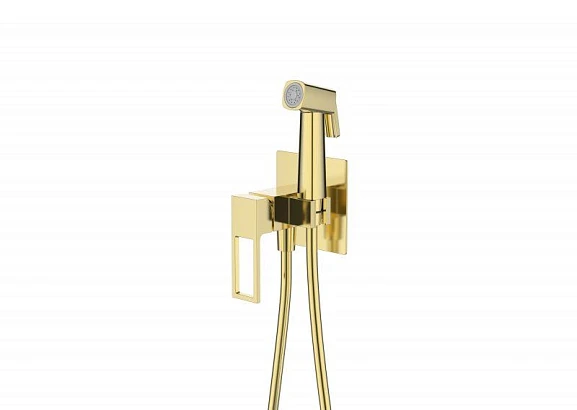 Гигиенический душ со смесителем BelBagno Luce LUC-HGN-ORO скрытый монтаж глянцевое золото