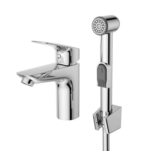 Смеситель BelBagno Due DUE-LVM/HGN-CRM-W0 для раковины с гигиеническим душем хром