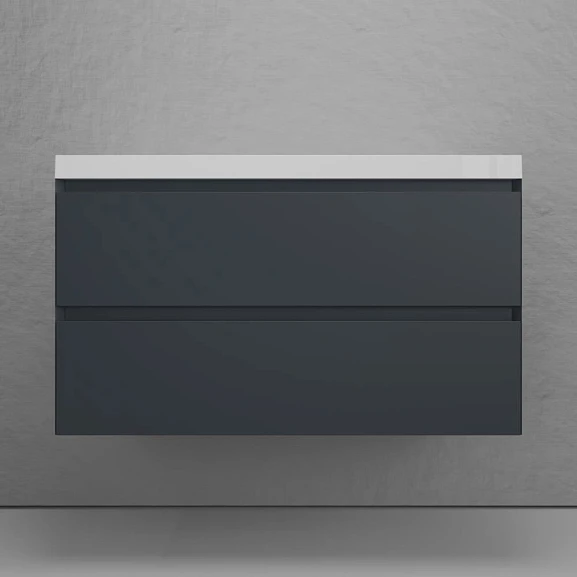 Тумба под раковину Style Line Манхэттен 100 подвесная графит