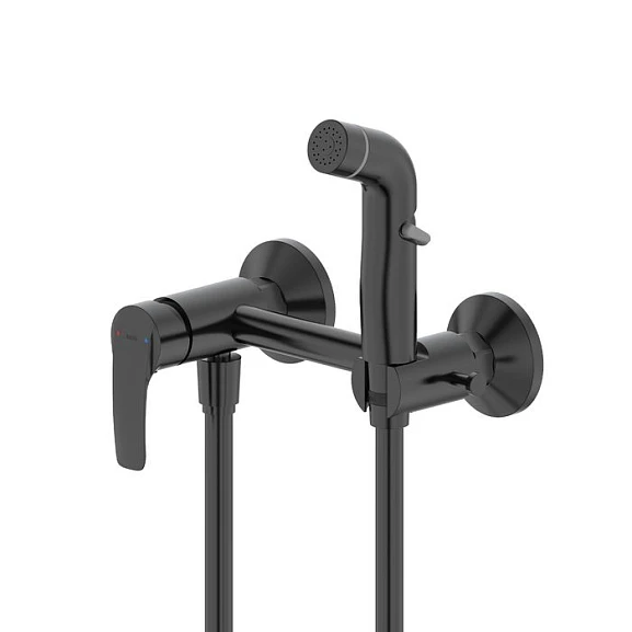 Гигиенический душ со смесителем Iddis Ray RAYBL00i08 черный матовый