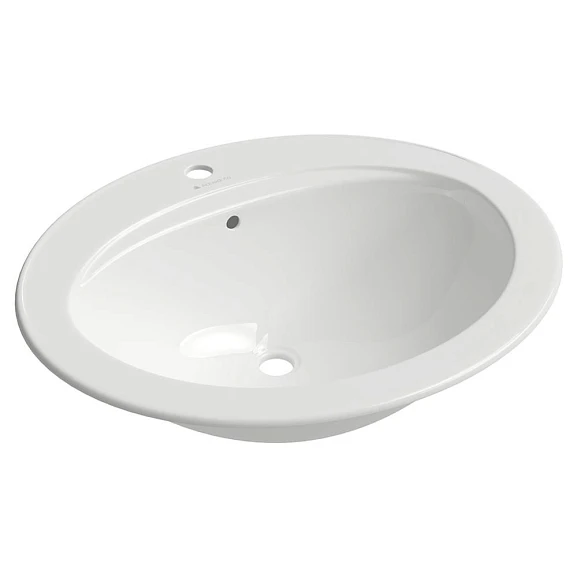 Встраиваемая раковина Aqueduto Inserto INS0310 56*47 с отверстием под смеситель белый глянец