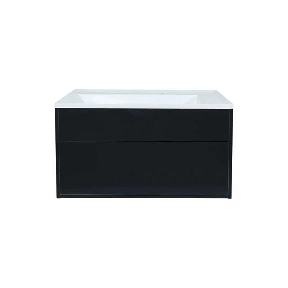 Тумба под раковину Uperwood Lotus Premium 80 черная, подвесная