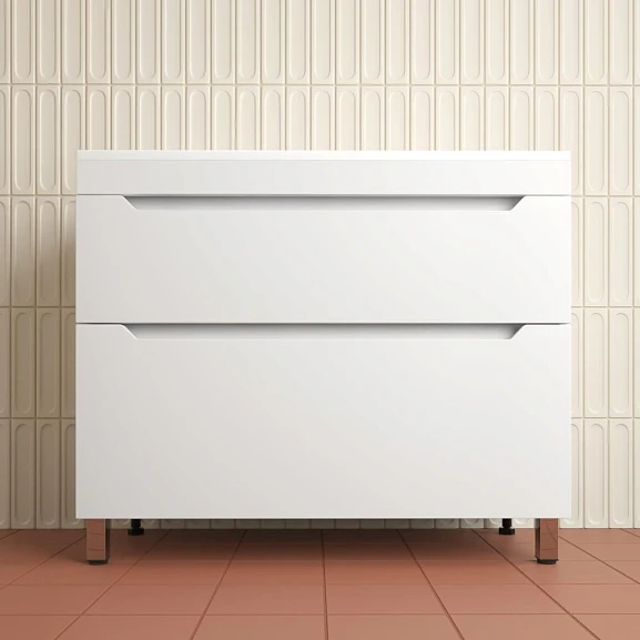 Тумба под раковину Style Line Остин 100 напольная белая матовая