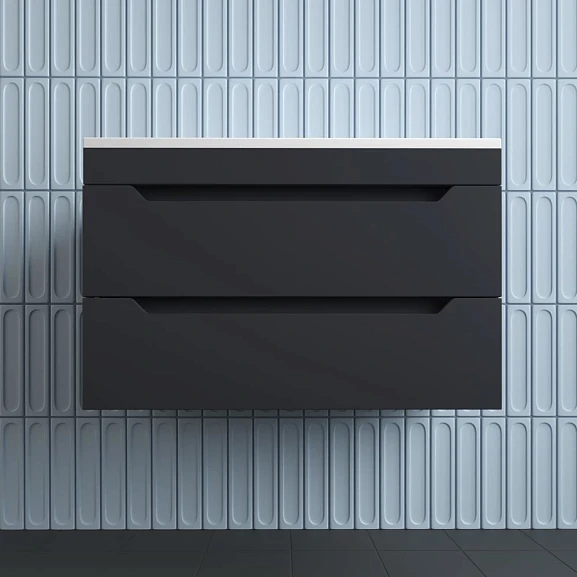 Тумба с раковиной Style Line Остин 80 подвесная графит