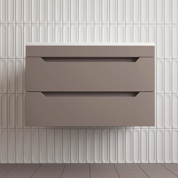 Тумба с раковиной Style Line Остин 80 подвесная тауп темный