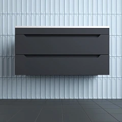 Тумба с раковиной Style Line Остин 100 подвесная графит Тумба с раковиной Style Line Остин 100 подвесная графит
