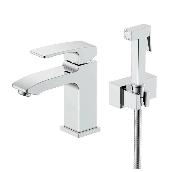 Смеситель Raglo R01.12 для раковины с гигиеническим душем хром