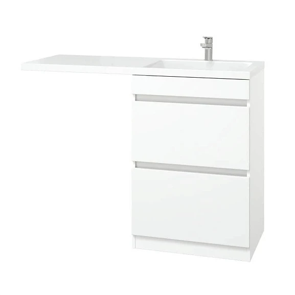 Тумба с раковиной Vigo Даллас 600-0-2 120 белый глянец для стиральной машины R