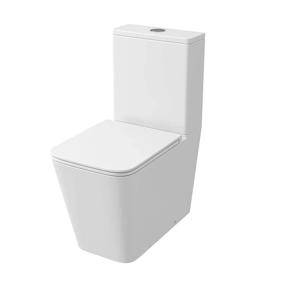 Унитаз-компакт Grossman GR-4418MSQ 36,5*61 Tornado безободковый, белый матовый с крышкой-сиденьем микролифт Slim