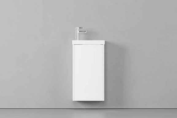 Тумба с раковиной Velvex Klaufs 40.1D белый глянец подвесная