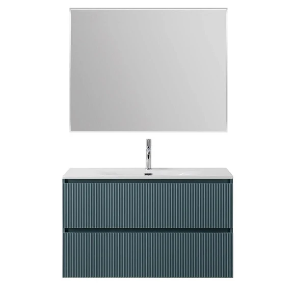 Комплект мебели BelBagno Uno 100 голубой матовый с двумя ящиками