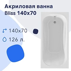 Акриловая ванна Nir-Vanna Bliss 140х70 (комплект)