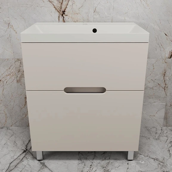 Тумба с раковиной Style Line Матис 70 напольная крем (раковина Asti 70*45 жасмин)