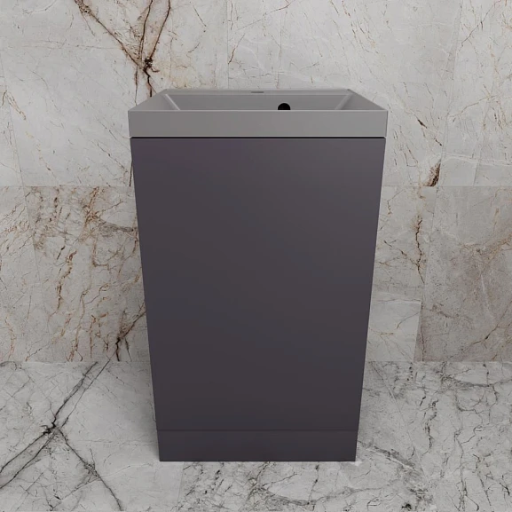 Тумба с раковиной Style Line Моно 50 L/R графит нубук (раковина Asti 50*45 серый шелк)