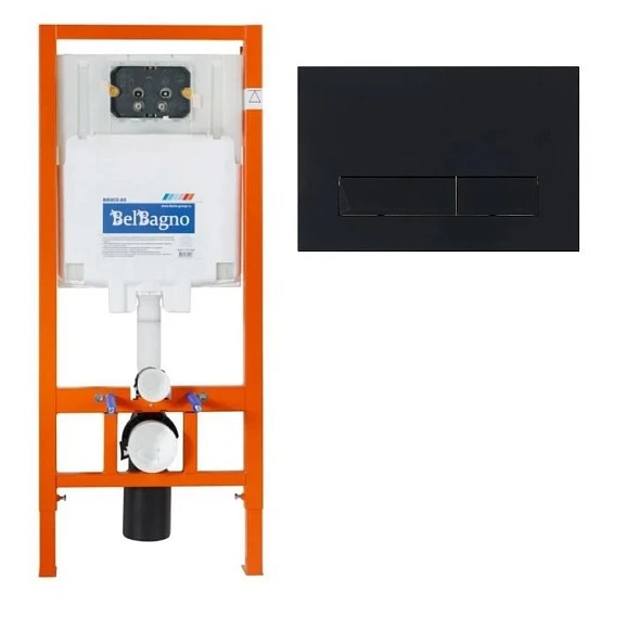 Система инсталляции BelBagno BB002-80 с черной кнопкой смыва MR