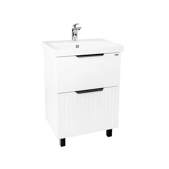 Тумба с раковиной Viant Сицилия VSIC60MDBEL-T2Y 60 напольная белая матовая (раковина Moduo 60)