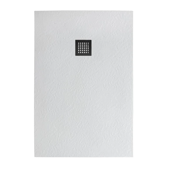 Душевой поддон BelBagno Uno 120*80*3,5 прямоугольный белый с сифоном и черной матовой декоративной накладкой