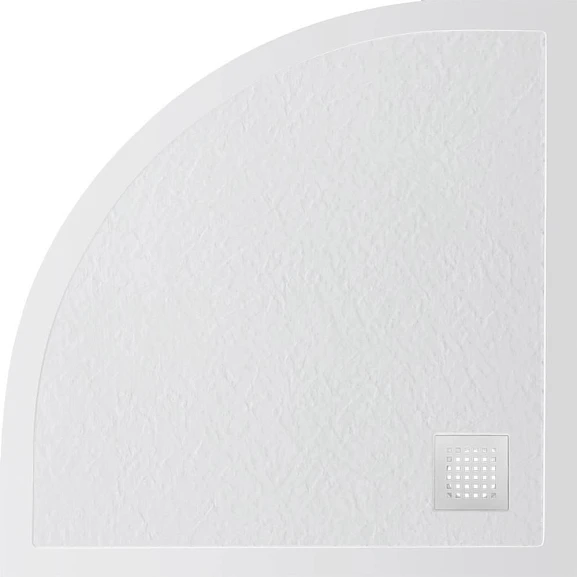 Душевой поддон BelBagno Uno 90*90*3,5 четверть круга белый с сифоном и белой матовой декоративной накладкой