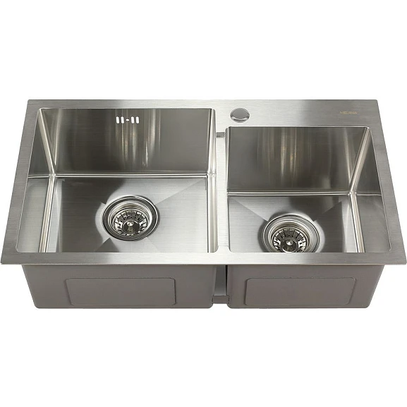 Кухонная мойка Melana ProfLine 72*40 двойная врезная прямоугольная сатин