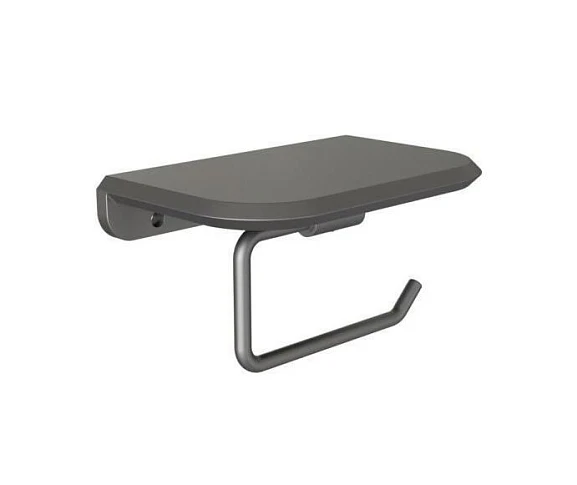 Держатель туалетной бумаги Knotlor Space PH103GM с полкой вороненая сталь