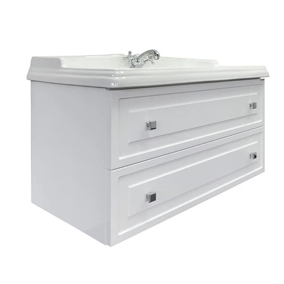 Тумба с раковиной Comforty Феррара 100 белый глянец (раковина Comforty 3310)