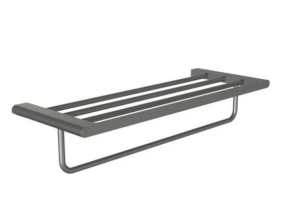 Полка для полотенец Knotlor Oval TR101GM с держателем вороненая сталь