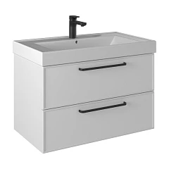 Тумба с раковиной Prato Кватро 80 белая матовая