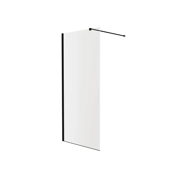 Душевая перегородка Knotlor Velum Crystal 90*200 профиль черный матовый без поддона