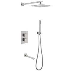 Душевая система ABBER Daheim AF8250SP скрытого монтажа с изливом, термостат, сатин