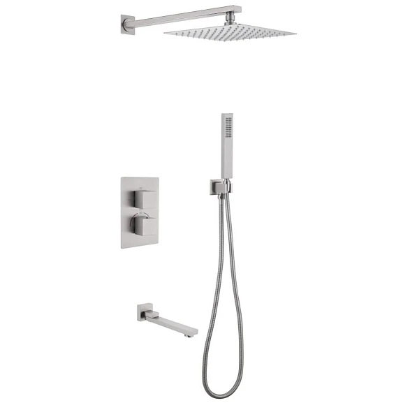 Душевая система ABBER Daheim AF8250SP скрытого монтажа с изливом, термостат, сатин
