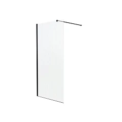 Душевая перегородка Knotlor Velum Ripple 100*200 профиль черный матовый без поддона