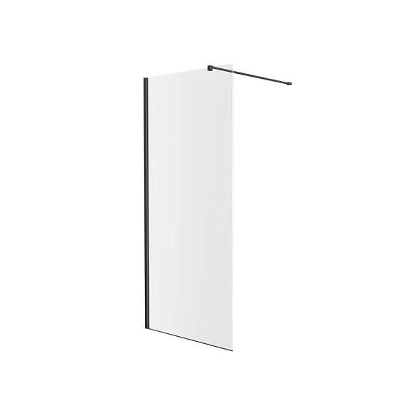 Душевая перегородка Knotlor Velum Crystal 90*200 профиль вороненая сталь без поддона