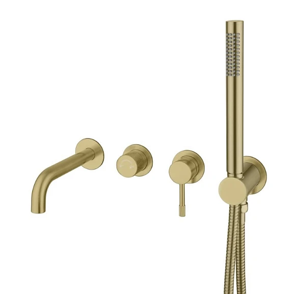 Смеситель Boheme Uno 464-3-MG для ванны и душа скрытый монтаж золото матовое