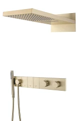 Душевой комплект Boheme Zodiac 133-MG с термостатом золото матовое